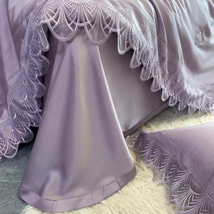 91家纺网 家纺一手货源 找家纺 榻尚 2022新款80S高端天丝夏被四件套-悦 悦 气质紫