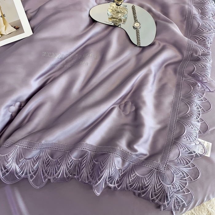 91家纺网 家纺一手货源 找家纺 榻尚 2022新款80S高端天丝夏被四件套-悦 悦 气质紫