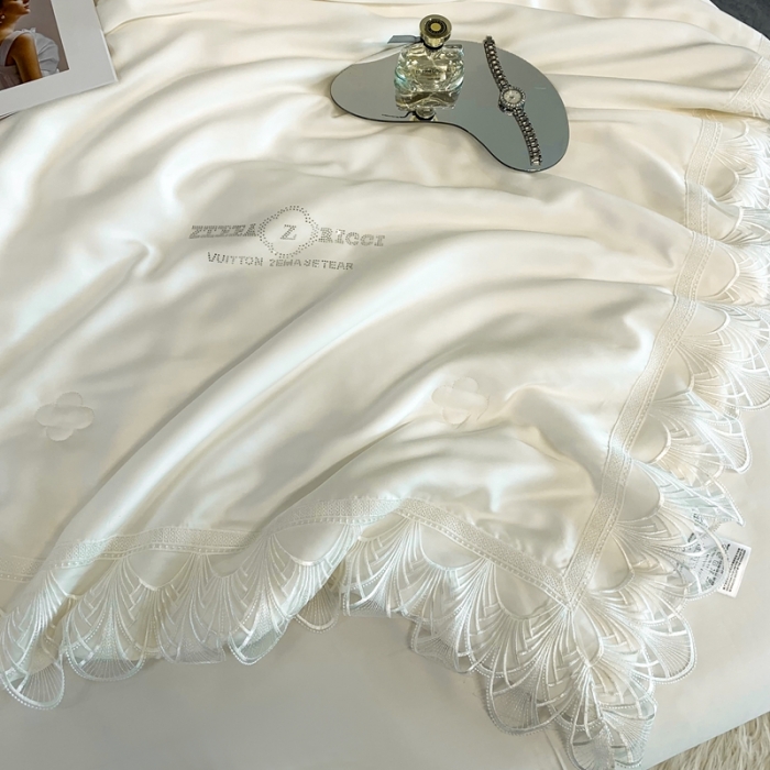 91家纺网 家纺一手货源 找家纺 榻尚 2022新款80S高端天丝夏被四件套-悦 悦 月光白