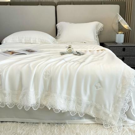 榻尚 2022新款80S高端天丝夏被四件套-悦 悦 月光白