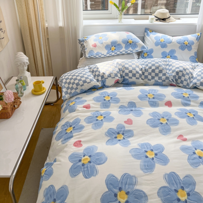 91家纺网 家纺一手货源 找家纺 梦家居 2022新款全棉印花小清新四件套被套 海洋之心