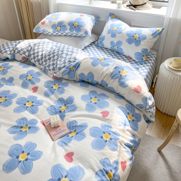 91家纺网 家纺一手货源 找家纺 梦家居 2022新款全棉印花小清新四件套被套 海洋之心