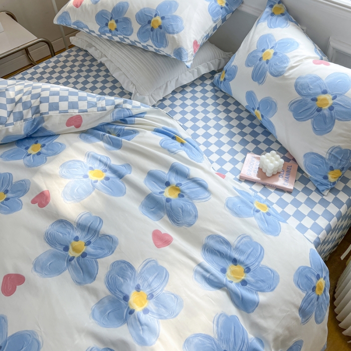 91家纺网 家纺一手货源 找家纺 梦家居 2022新款全棉印花小清新四件套被套 海洋之心