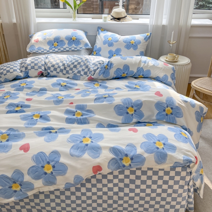 91家纺网 家纺一手货源 找家纺 梦家居 2022新款全棉印花小清新四件套被套 海洋之心