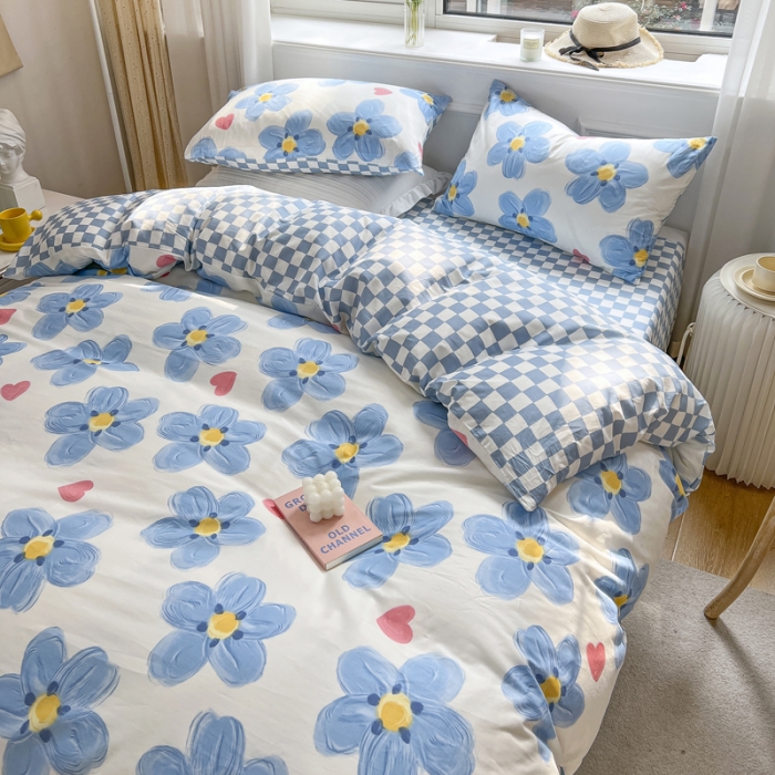 91家纺网 家纺一手货源 找家纺 梦家居 2022新款全棉印花小清新四件套被套 海洋之心