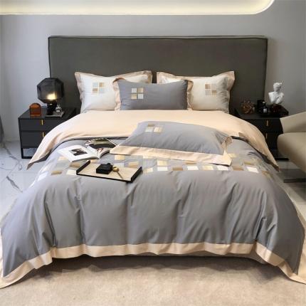 91家纺网 家纺一手货源 找家纺 总 太古汇2022新款长绒棉高定绣花魔方四件套场景二