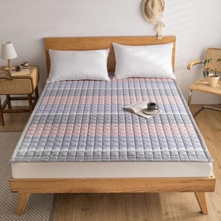 91家纺网 家纺一手货源 找家纺 东宇 2022新款A类全棉色织水洗棉夹棉床垫 马丁粉