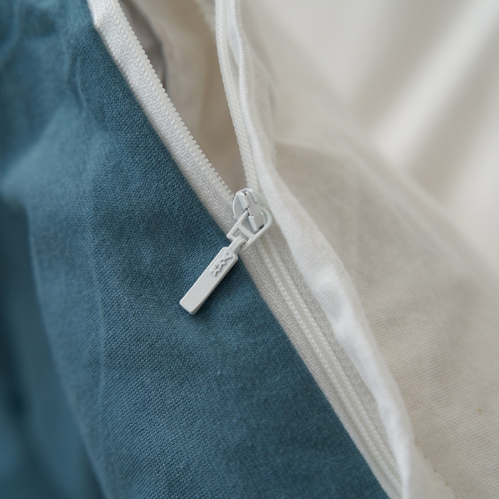 91家纺网 家纺一手货源 找家纺 风向标 2022新款A类云感全棉针织素色双拼四件套 蓝盐