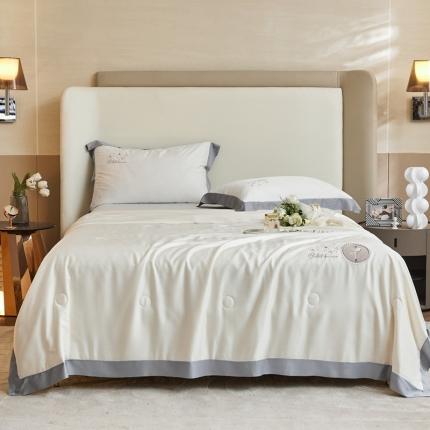 91家纺网 家纺一手货源 找家纺 2022新款莫代尔天丝A类至纯大豆抗菌防螨夏被 赫本-本白