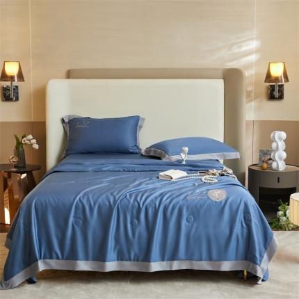 91家纺网 家纺一手货源 找家纺 2022新款莫代尔天丝A类至纯大豆抗菌防螨夏被 赫本-青花蓝