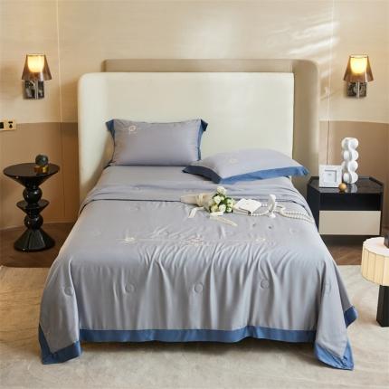 91家纺网 家纺一手货源 找家纺 2022新款莫代尔天丝A类至纯大豆抗菌防螨夏被 幻影-冰川灰