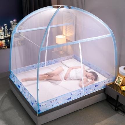 91家纺网 家纺一手货源 找家纺 （总）冉美家纺2021 新款防蚊免安装蒙古包魔术蚊帐