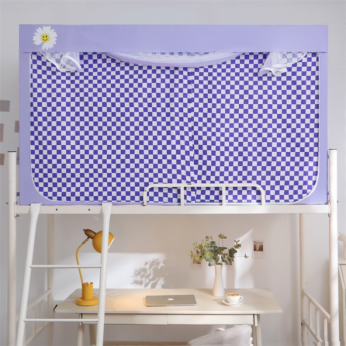 91家纺网 家纺一手货源 找家纺 新太阳 2022新款遮光防尘一体式学生蚊帐 雏菊-紫