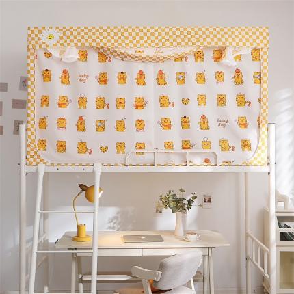 91家纺网 家纺一手货源 找家纺 新太阳 2022新款遮光防尘一体式学生蚊帐 虎虎生威-黄