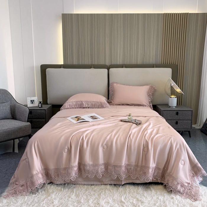 91家纺网 家纺一手货源 找家纺 榻尚2023新款80S高端天丝夏被四件套悦娴静粉 会员-20