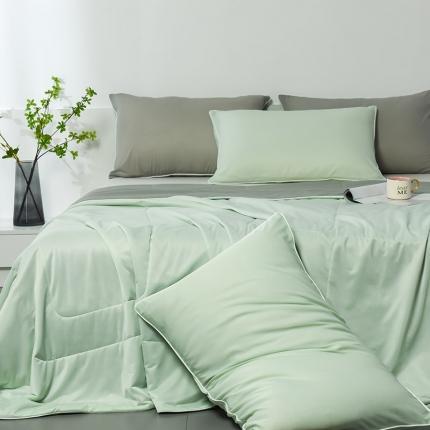 91家纺网 家纺一手货源 找家纺 库里梦 2024年新款冰激凌夏被 绿+灰