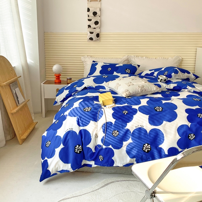 91家纺网 家纺一手货源 找家纺 怡家居 2022春季新款全棉四件套第四批 蓝茵