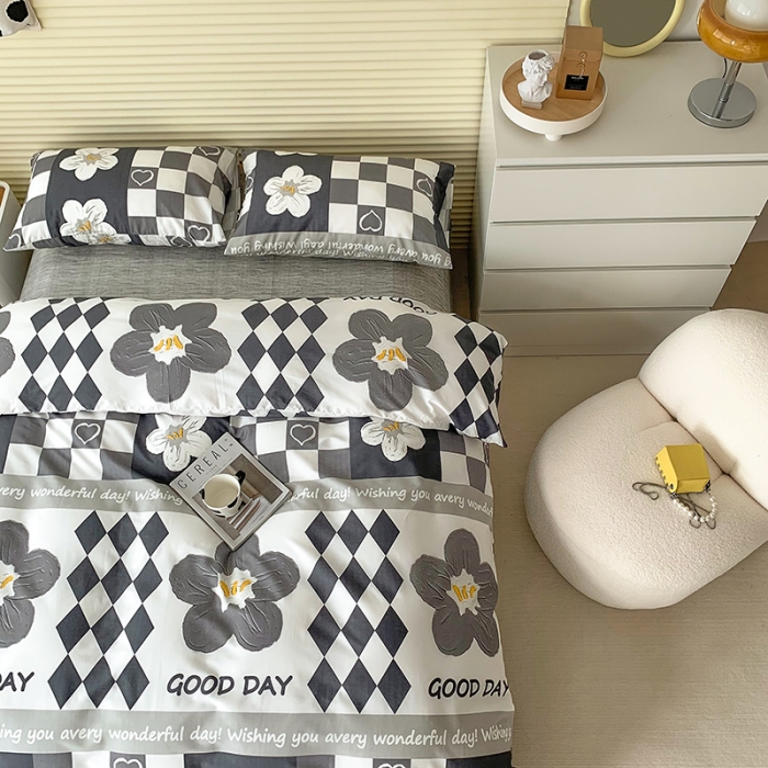 91家纺网 家纺一手货源 找家纺 怡家居 2022春季新款全棉四件套第四批 浅笑