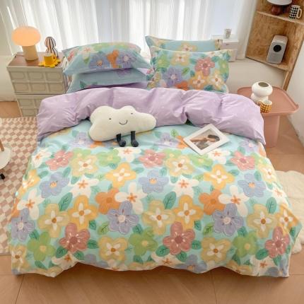 91家纺网 家纺一手货源 找家纺 （总）盛馨 2023新款小清新北欧风精梳棉全棉四件套