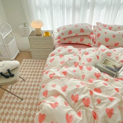 91家纺网 家纺一手货源 找家纺 （总）盛馨 2023新款小清新北欧风精梳棉全棉四件套