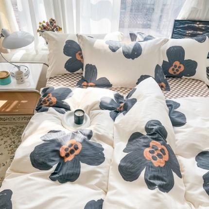 91家纺网 家纺一手货源 找家纺 （总）盛馨 2023新款小清新北欧风精梳棉全棉四件套