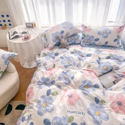 91家纺网 家纺一手货源 找家纺 （总）盛馨 2023新款小清新北欧风精梳棉全棉四件套