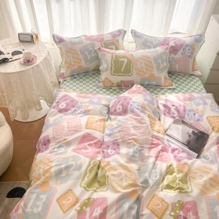 91家纺网 家纺一手货源 找家纺 （总）盛馨 2023新款小清新北欧风精梳棉全棉四件套