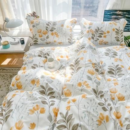 91家纺网 家纺一手货源 找家纺 （总）盛馨 2023新款小清新北欧风精梳棉全棉四件套