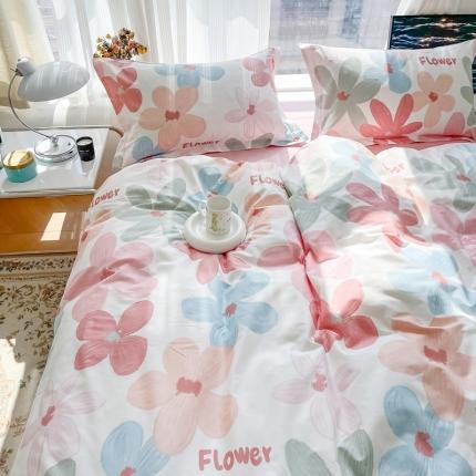 91家纺网 家纺一手货源 找家纺 （总）盛馨 2023新款小清新北欧风精梳棉全棉四件套