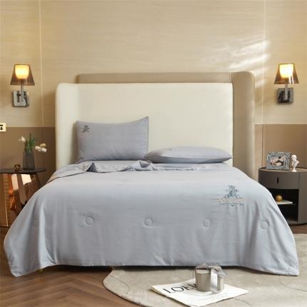 91家纺网 家纺一手货源 找家纺 头等舱 2022新款甄柔棉A类雕花大豆抗菌防螨夏被艾米熊-灰