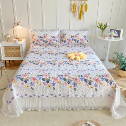 91家纺网 家纺一手货源 找家纺 星尚 2022新款全棉夹棉床盖仙女系四件套 花香弥漫