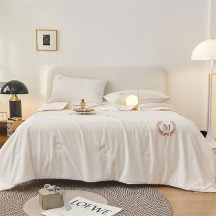 91家纺网 家纺一手货源 找家纺 头等舱 2022新款四季棉A类大豆抗菌防螨夏被蜻涩-本白