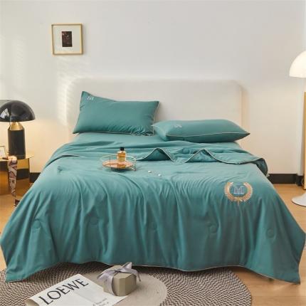 91家纺网 家纺一手货源 找家纺 头等舱 2022新款四季棉A类大豆抗菌防螨夏被蜻涩-湖蓝