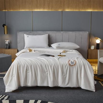 91家纺网 家纺一手货源 找家纺 头等舱 2022新款四季棉A类大豆抗菌防螨夏被蜻涩-本白