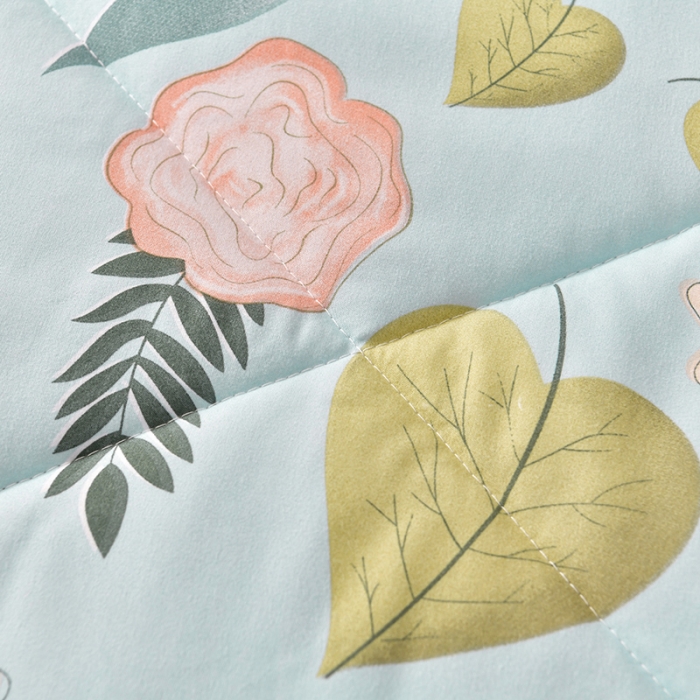 91家纺网 家纺一手货源 找家纺 总富威堡2023棉花夏被小清新印花水洗棉夏凉被洛卡棉空调被