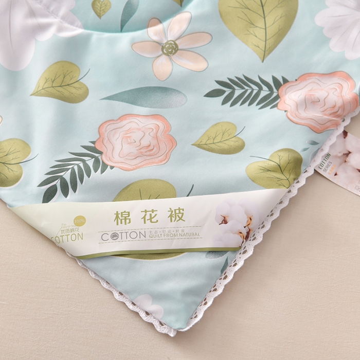 91家纺网 家纺一手货源 找家纺 总富威堡2023棉花夏被小清新印花水洗棉夏凉被洛卡棉空调被