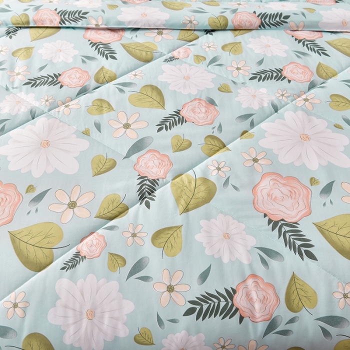 91家纺网 家纺一手货源 找家纺 总富威堡2023棉花夏被小清新印花水洗棉夏凉被洛卡棉空调被