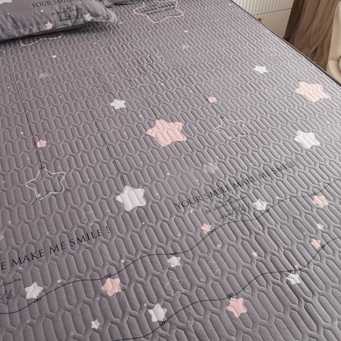 91家纺网 家纺一手货源 找家纺 床笠人家 2021新款全棉夹棉防水床护垫 浪漫星空