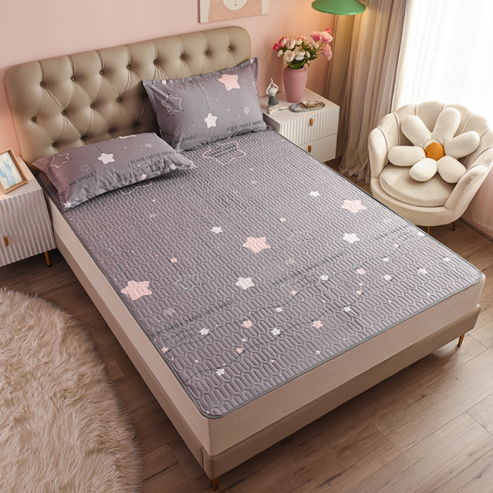 91家纺网 家纺一手货源 找家纺 床笠人家 2021新款全棉夹棉防水床护垫 浪漫星空