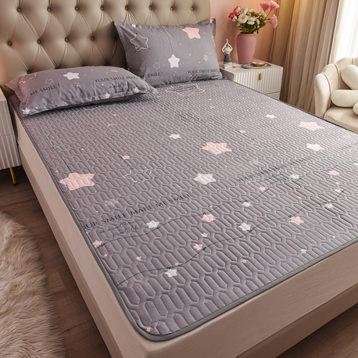 91家纺网 家纺一手货源 找家纺 床笠人家 2021新款全棉夹棉防水床护垫 浪漫星空