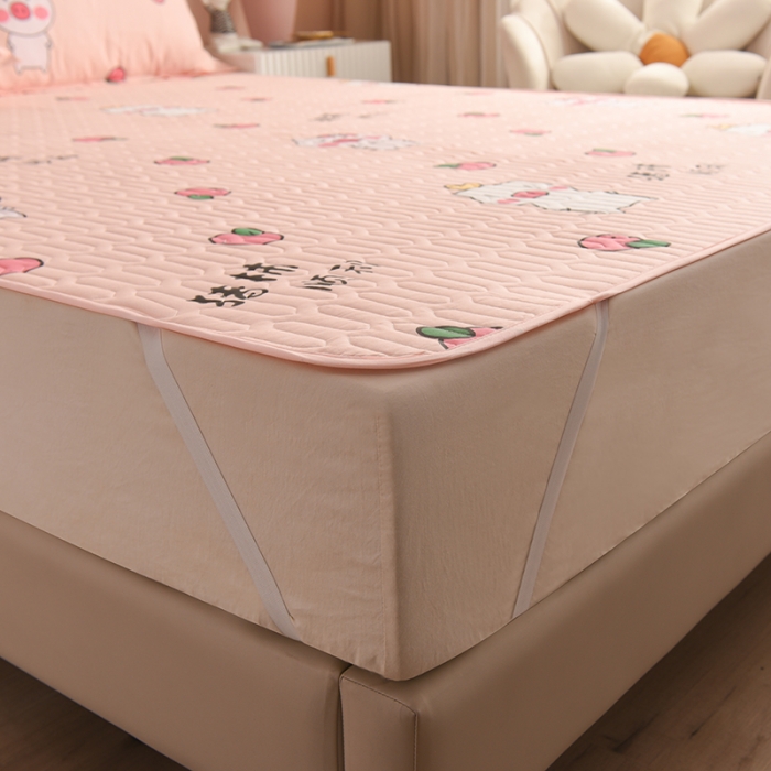 91家纺网 家纺一手货源 找家纺 床笠人家 2021新款全棉夹棉防水床护垫 猪柿顺利