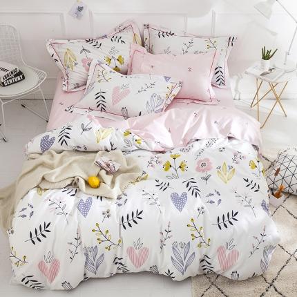 91家纺网 家纺一手货源 找家纺 2025直播爆款13376铂金棉全棉四件套-棚拍系 漫花语梦