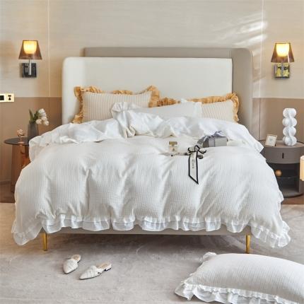 91家纺网 家纺一手货源 找家纺 总2023名品优仓直播爆款水洗棉四件套蓦然-竖条系列