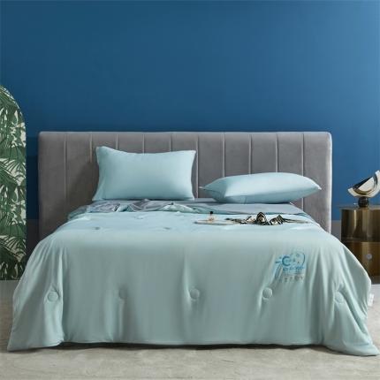 91家纺网 家纺一手货源 找家纺 头等舱22新款A类100%锦纶凉感35大豆抗菌夏被舒夏兰灰