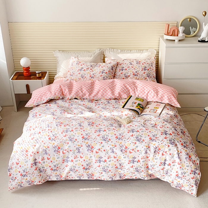 91家纺网 家纺一手货源 找家纺 怡家居 2022春季新款全棉四件套第五批 彩色小兔