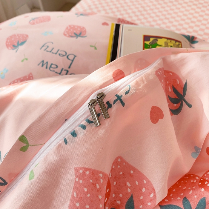 91家纺网 家纺一手货源 找家纺 怡家居 2022春季新款全棉四件套第五批 甜蜜草莓