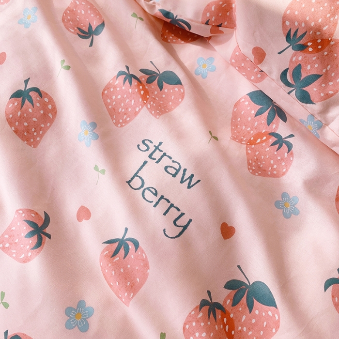 91家纺网 家纺一手货源 找家纺 怡家居 2022春季新款全棉四件套第五批 甜蜜草莓