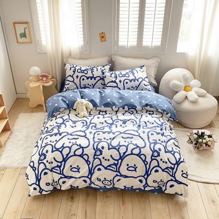 怡家居 2022春季新款全棉四件套第五批 蓝精灵