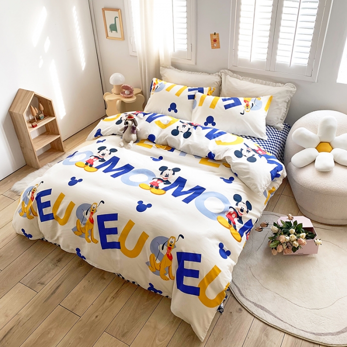 91家纺网 家纺一手货源 找家纺 怡家居 2022春季新款全棉四件套第五批 米奇唐老鸭