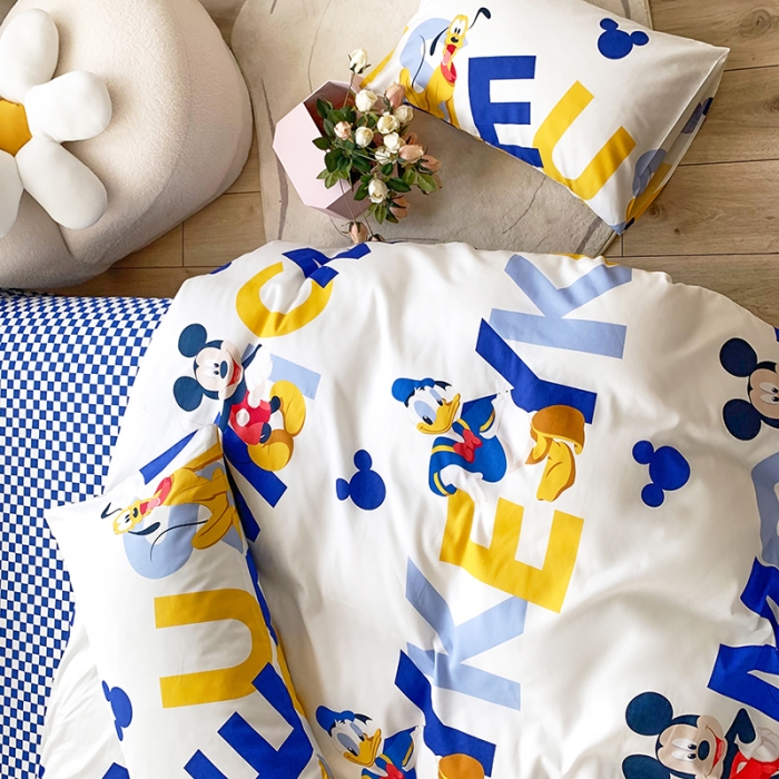 91家纺网 家纺一手货源 找家纺 怡家居 2022春季新款全棉四件套第五批 米奇唐老鸭